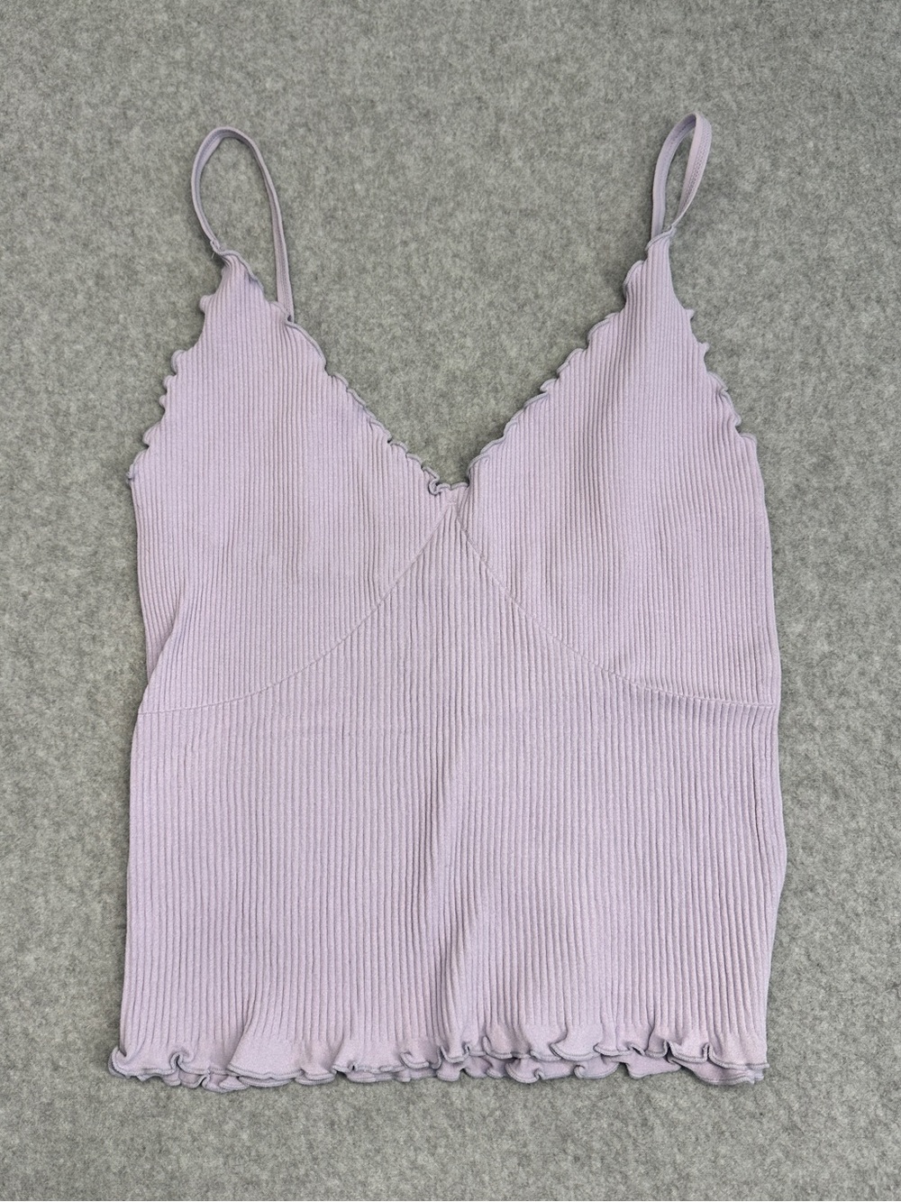 PacSun Lilac Ribbed Scallop Trim V-Neck Cami